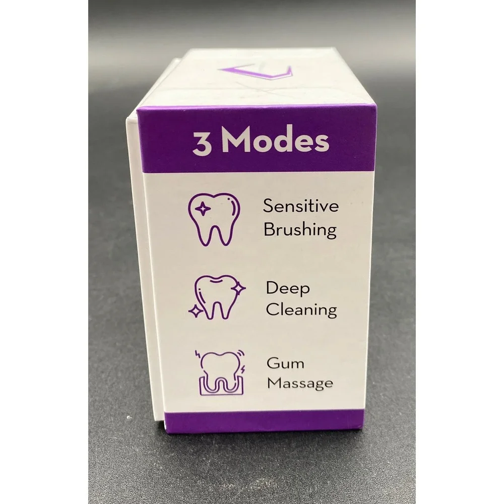 SonicBrush Kids U-Shaped Electric Toothbrush Set Purple Elephant Mint Foam 7pc‎